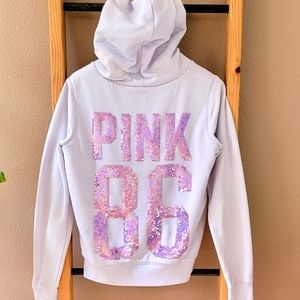 PINK Lilac Zip Up Hoodie